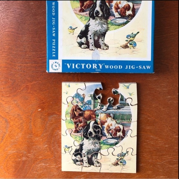 Vintage Victory 1950’s Wood Piece Jig-Saw Two Puzzle Set - Picture 11 of 14